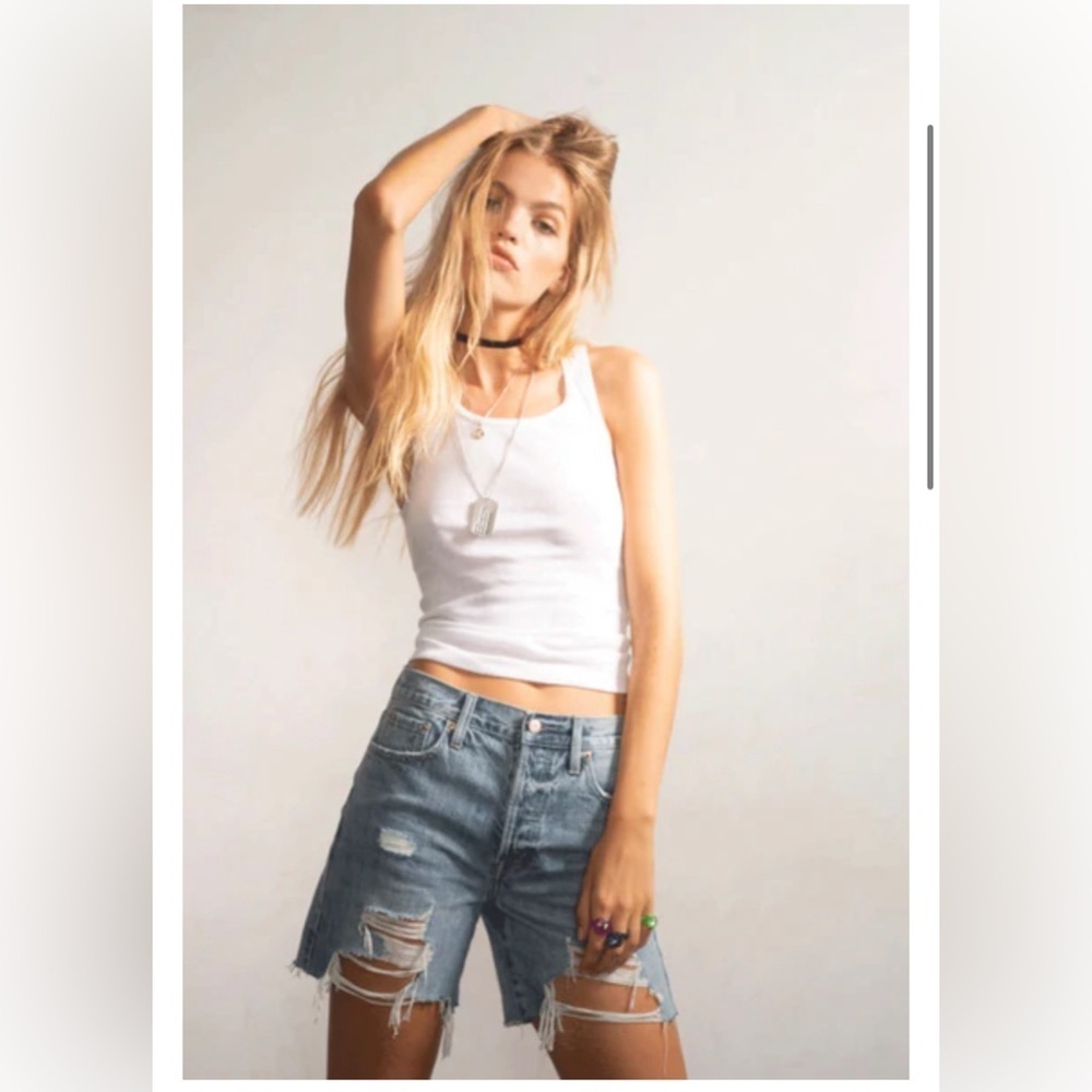 NWT PISTOLA WOMEN'S DEVIN HIGH RISE MOM CUT OFF SHORTS 24